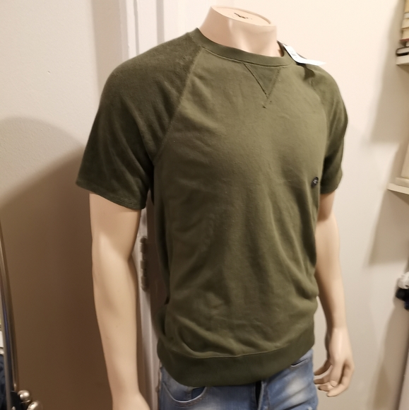 🆕Abercrombie & Fitch Olive SS Sweatshirt US XS - Picture 3 of 15